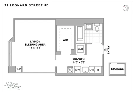 $950,000 | 91 Leonard Street, Unit 5D | TriBeCa