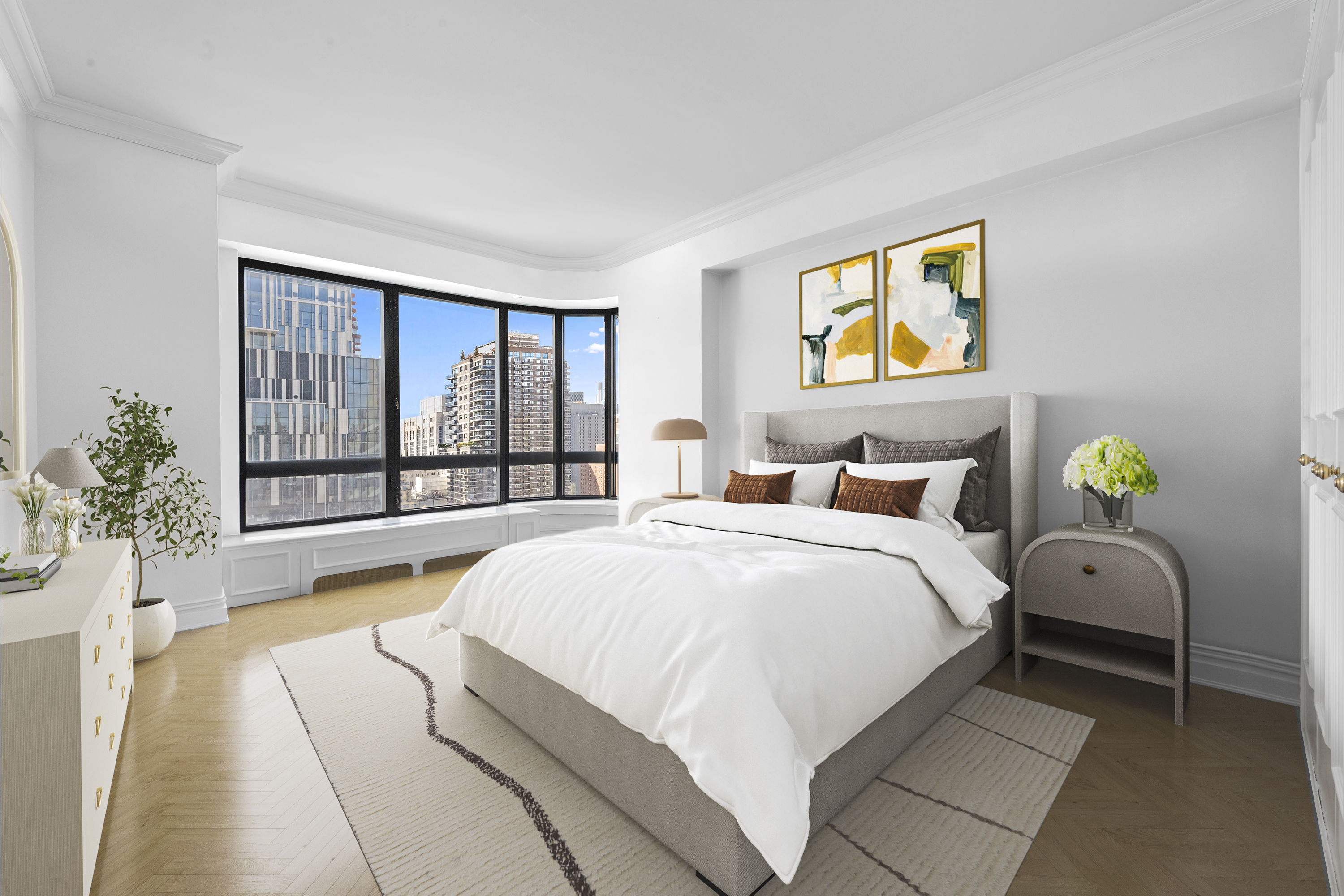 530 East 76th Street Manhattan, NY 10021 - Photo 5 of 20 a spacious bedroom with a bed and a large window