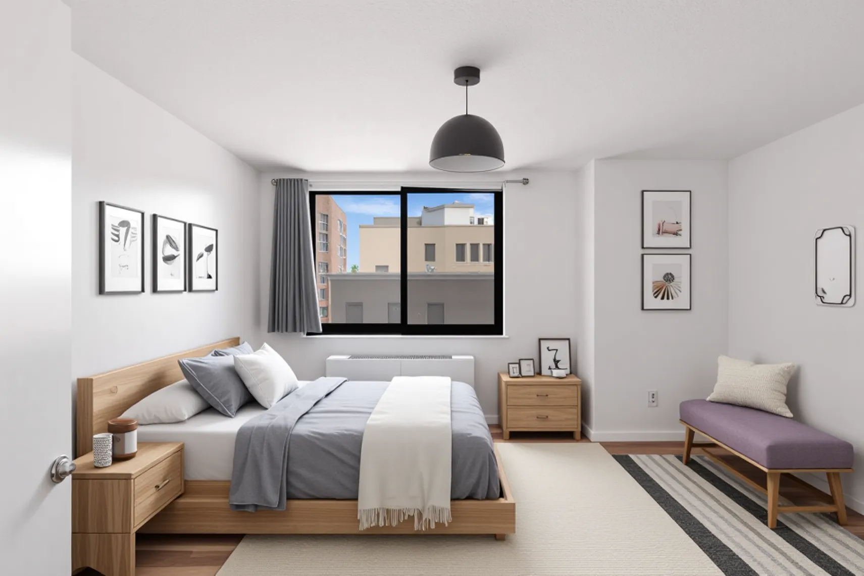 376 Broadway, Unit 8F Manhattan, NY 10013 - Photo 10 of 20 a bedroom with a bed and wooden floor