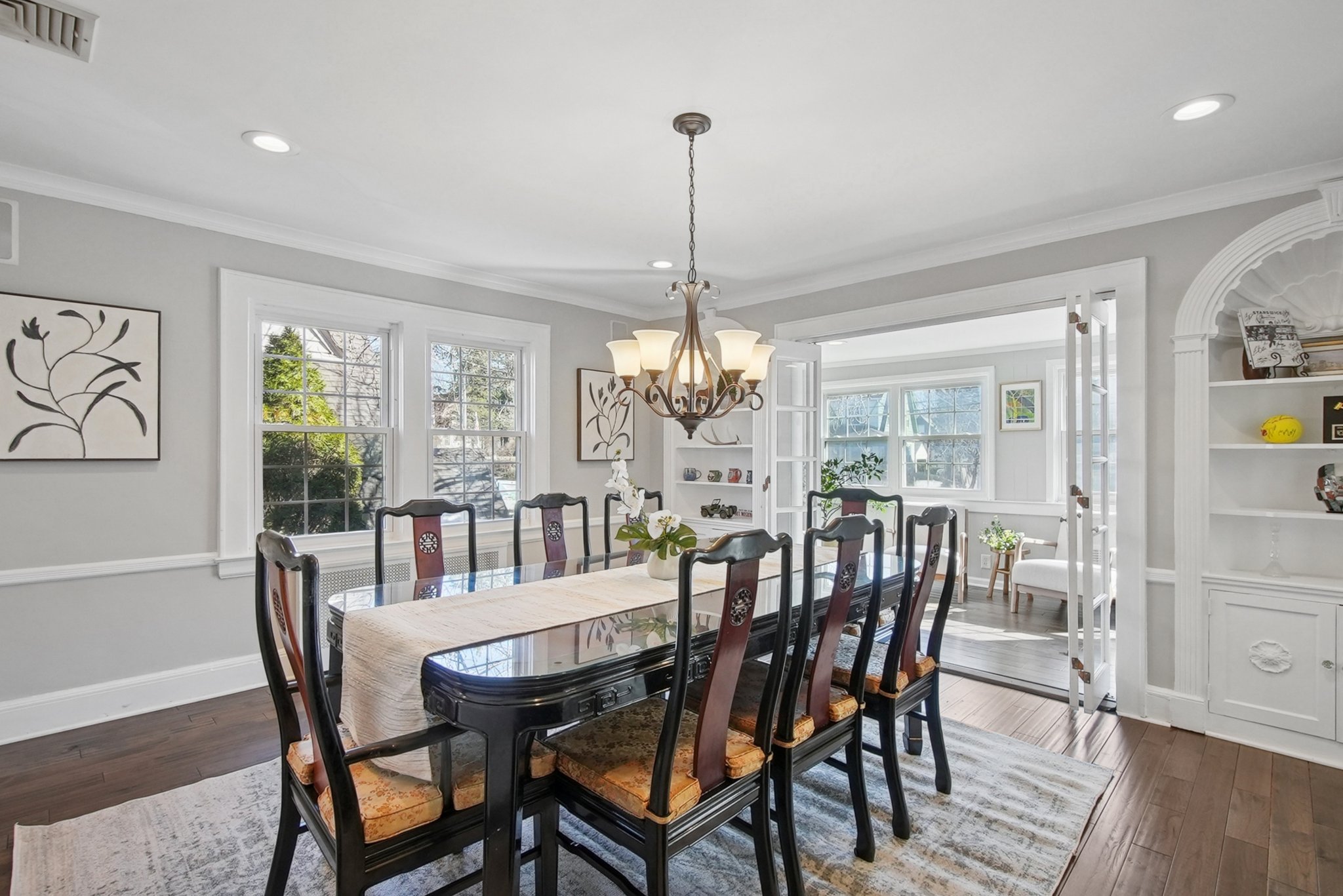 877 Ridgewood Road Millburn, NJ 07041 - Photo 7 of 37 a view of a dining room with furniture window and wooden floor