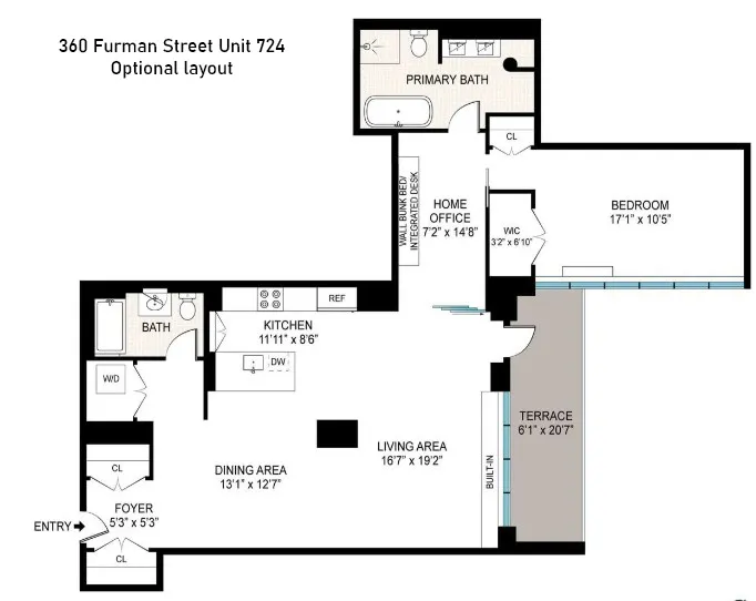 $1,629,000 | 360 Furman Street, Unit 724 | Brooklyn Heights