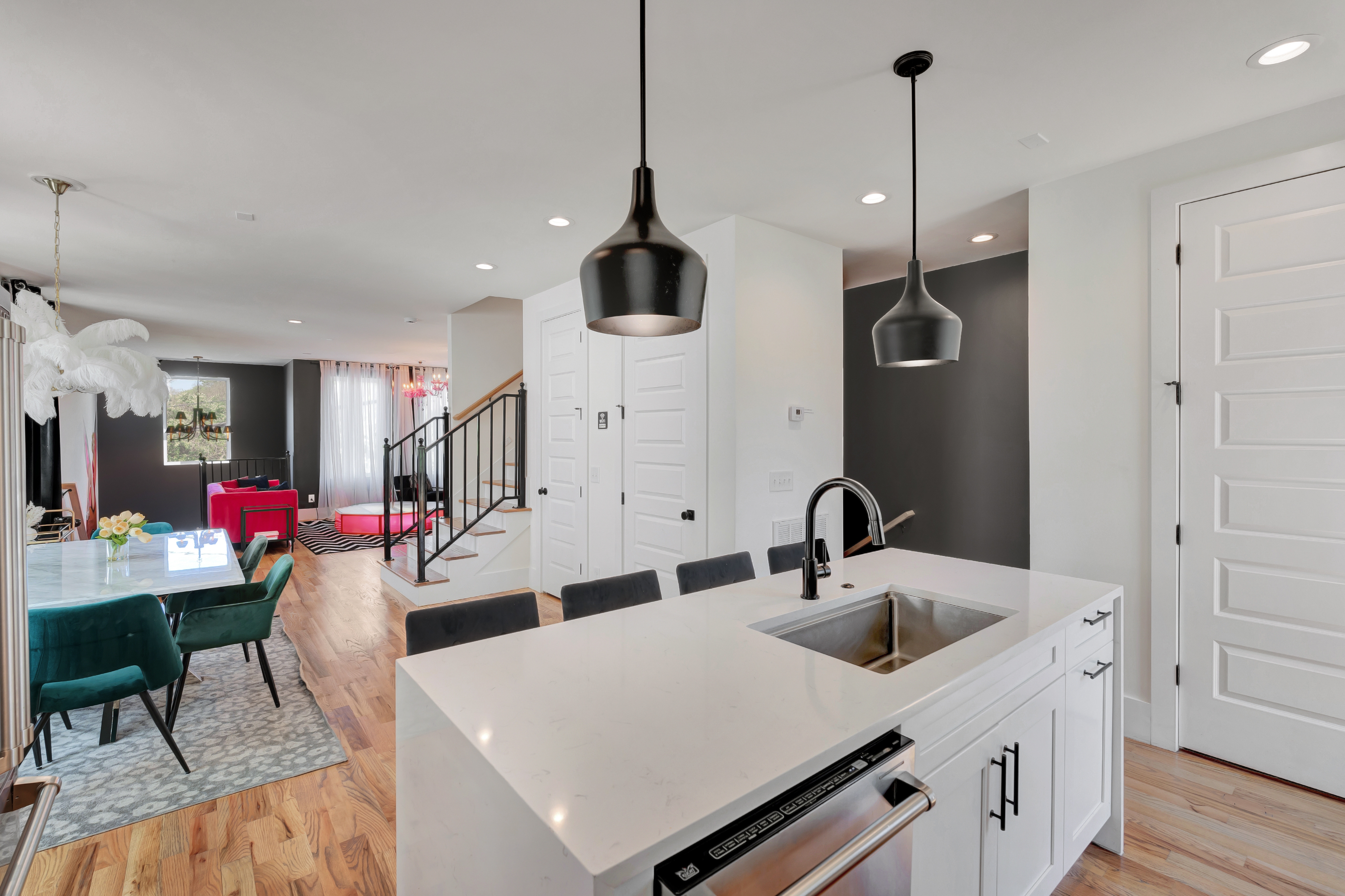 1203 Brick Church Pike Nashville, TN 37207 - Photo 13 of 44 a kitchen with sink cabinets and living room view