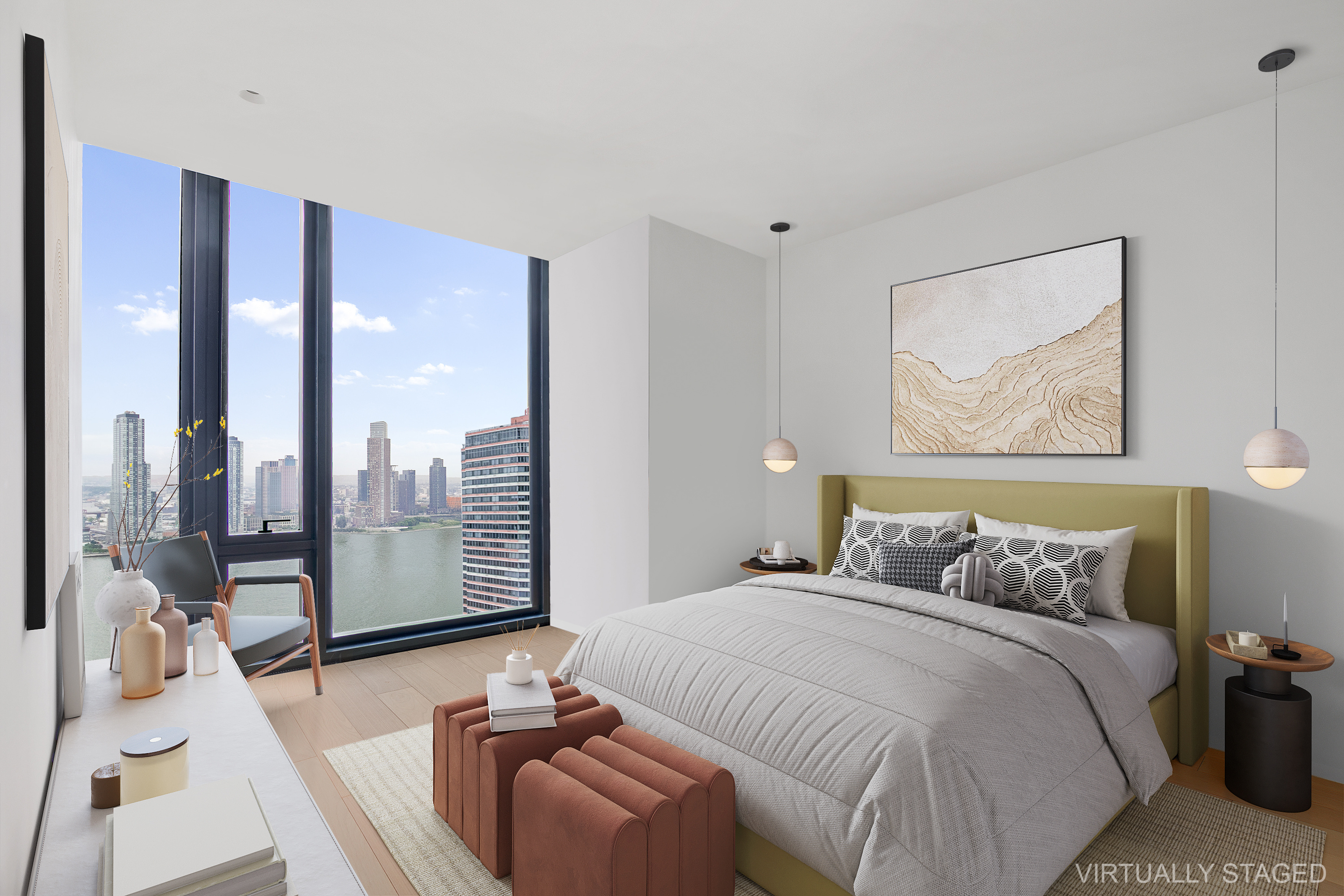 695 1st Avenue, Unit 31C Manhattan, NY 10016 - Photo 6 of 27 a bedroom with a large bed and a large window