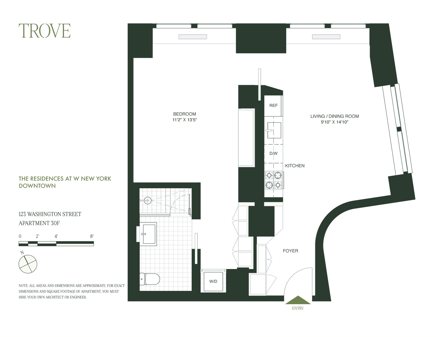 123 Washington Street, Unit 30F Manhattan, NY 10006 - Photo 11 of 11 a picture of floor plan