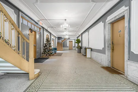 a view of an entryway with seating area