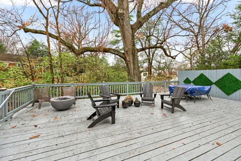 a view of a terrace with furniture