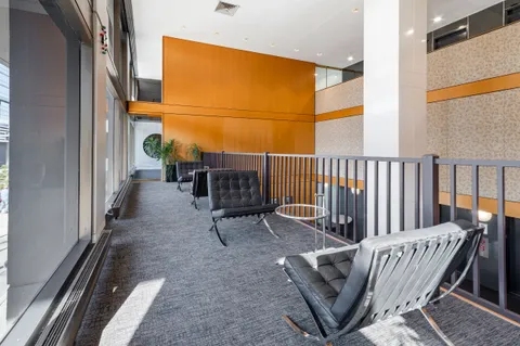 a view of a porch with furniture