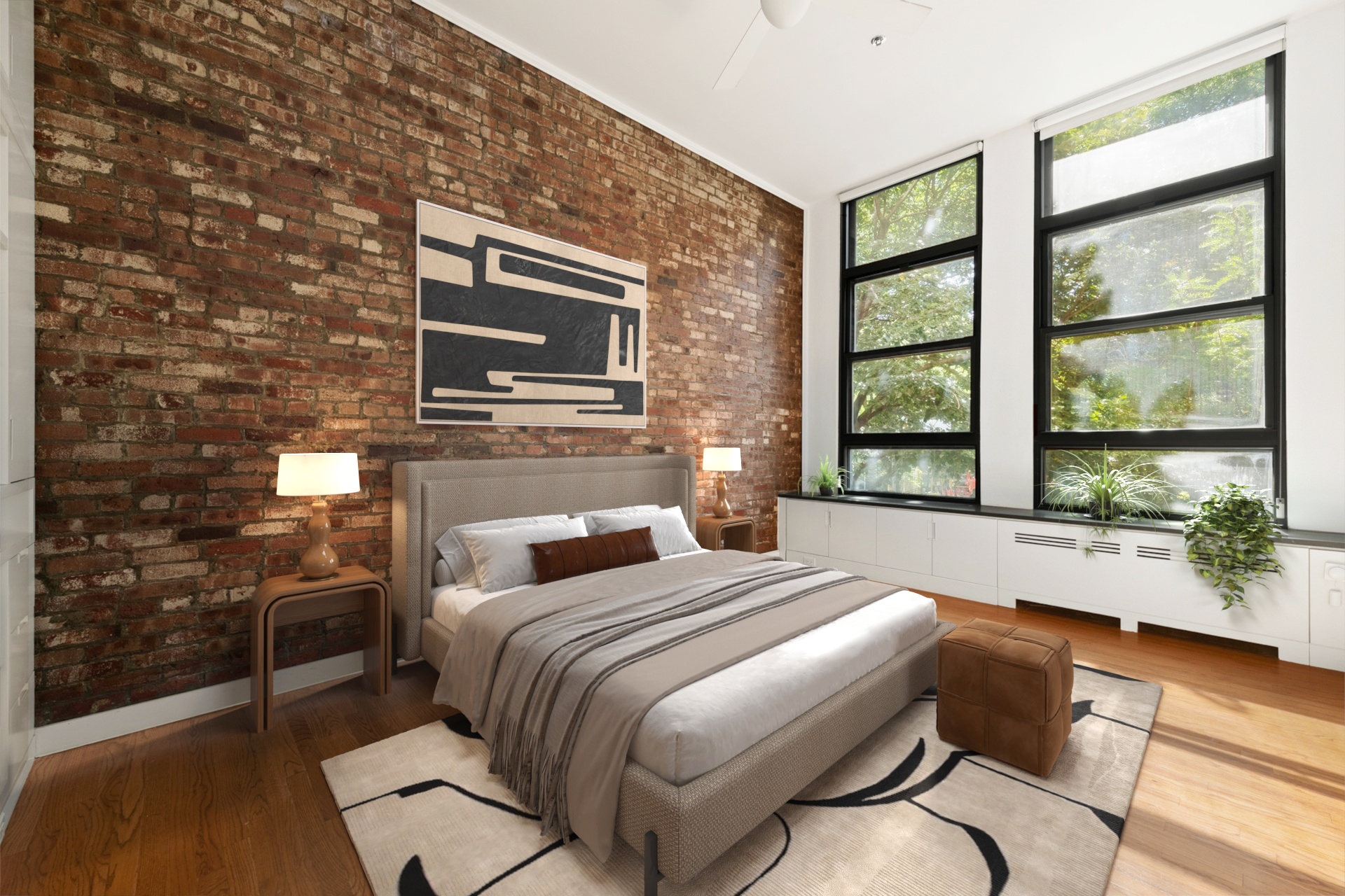 520 LaGuardia Place, Unit 2N Manhattan, NY 10012 - Photo 10 of 20 a bedroom with a bed and a large window