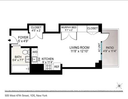 $525,000 | 505 West 47th Street, Unit 1DS | Hell's Kitchen