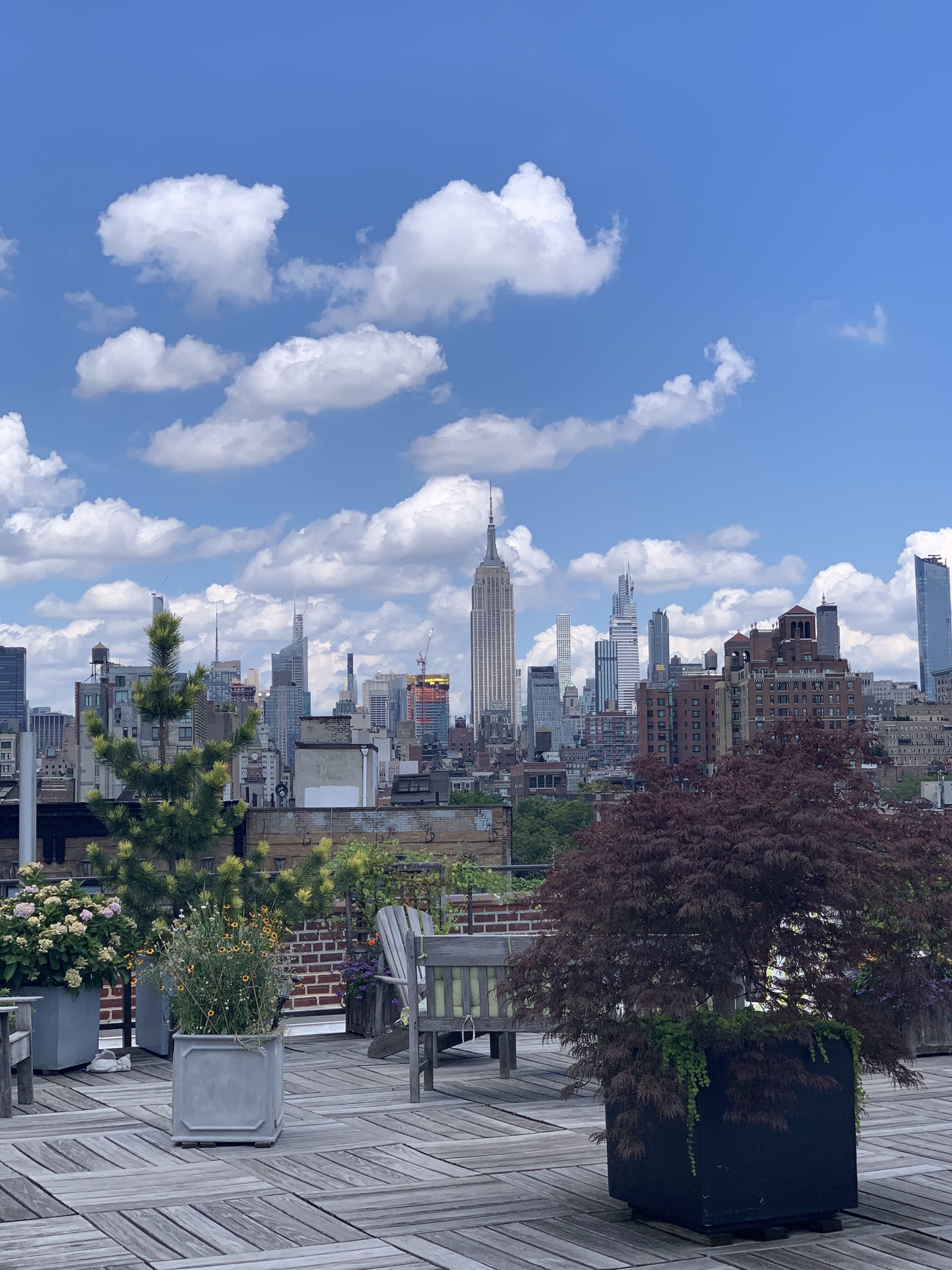 185 West Houston Street, Unit 4H Manhattan, NY 10014 - Photo 9 of 11 a city view with lot of flower plants and wooden fence