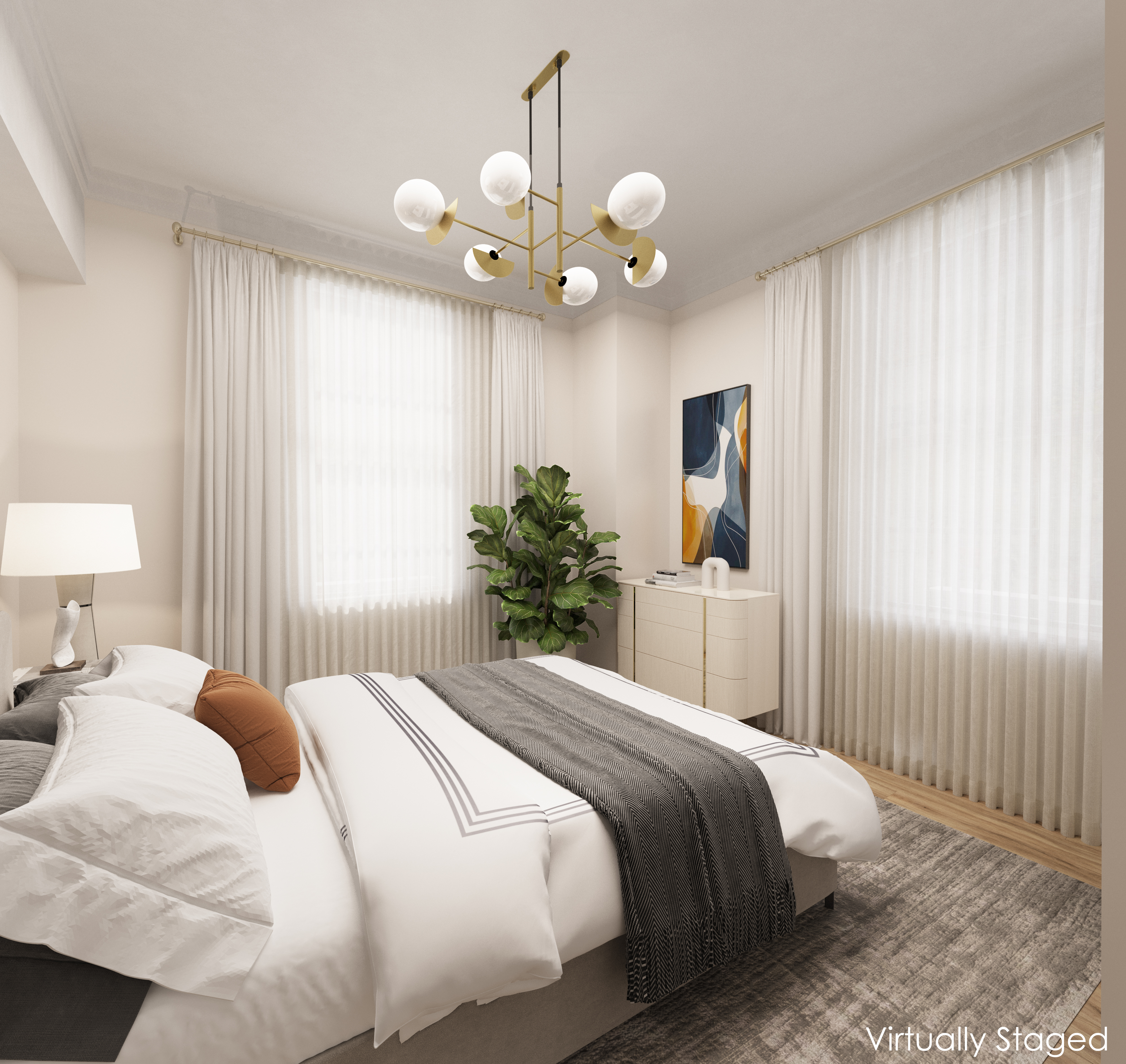 1185 Park Avenue, Unit 1A Manhattan, NY 10128 - Photo 5 of 11 a bedroom with a bed and a chandelier