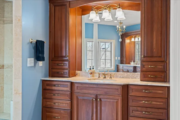 a view of a lake with a mountain in the background