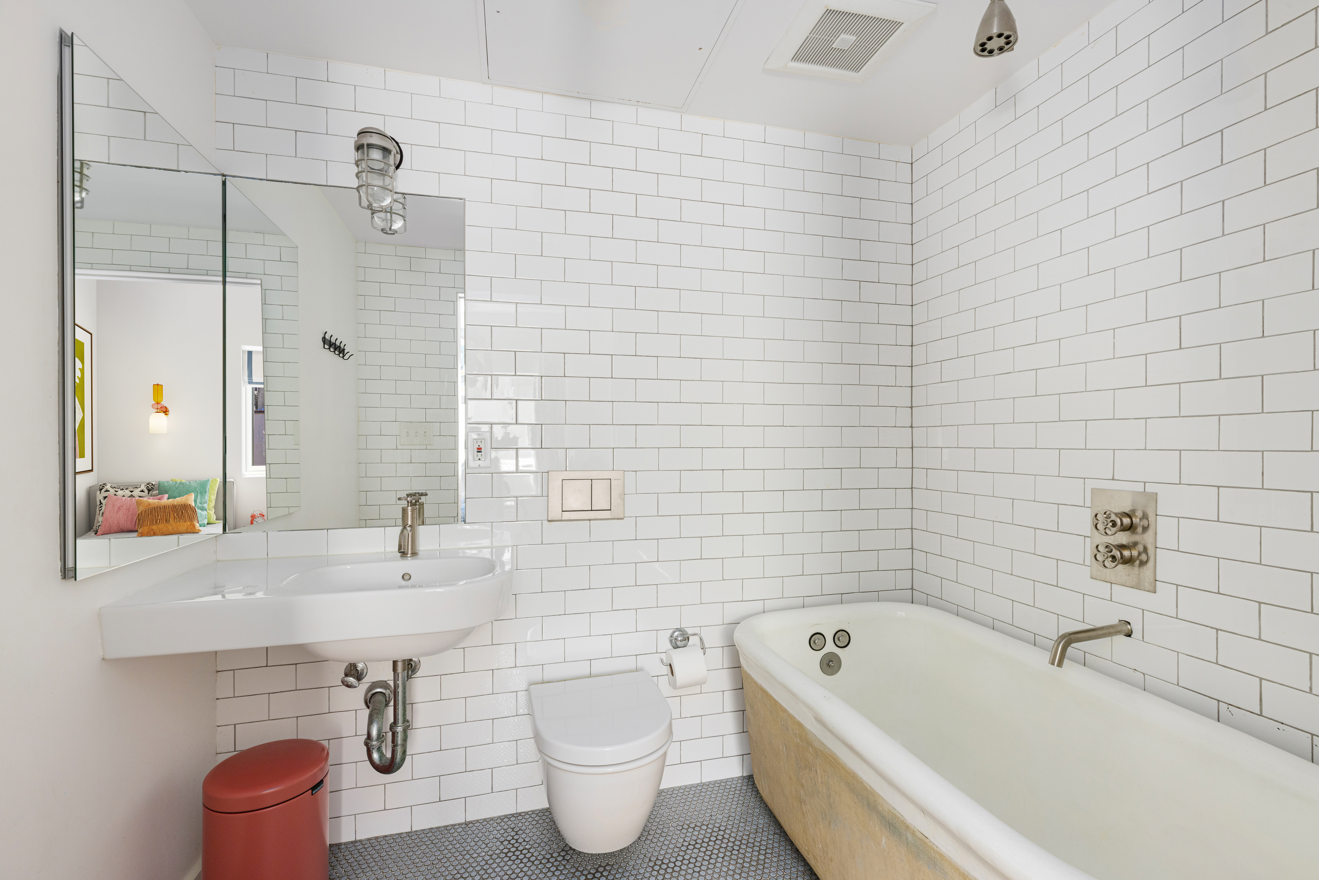 113 A Columbia Street Brooklyn, NY 11201 - Photo 13 of 21 a white bath tub sitting next to a white sink and vanity
