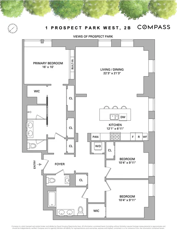 $4,350,000 | 1 Prospect Park West, Unit 2B | Park Slope