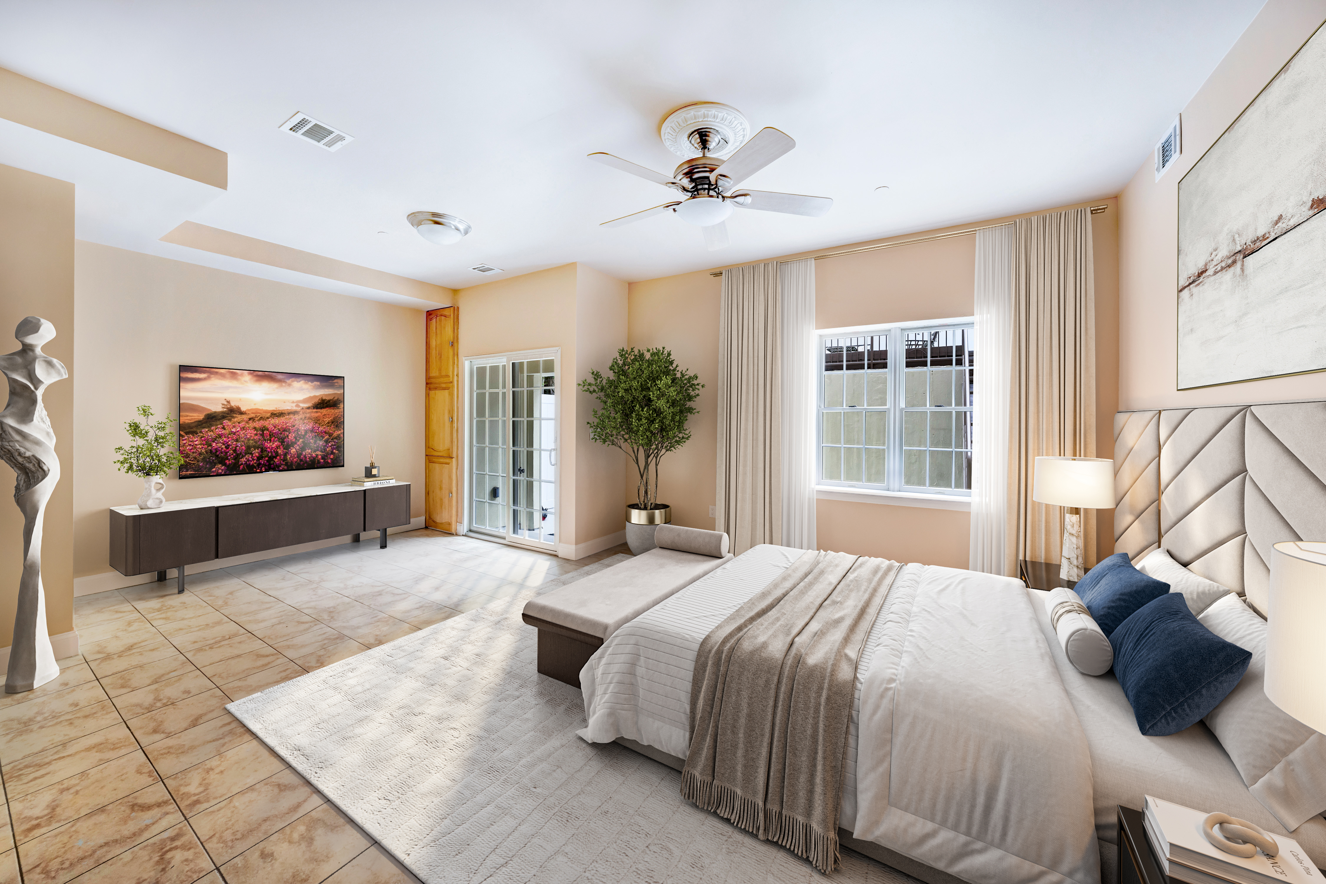 330 Bergen Street, Unit 1/C Brooklyn, NY 11217 - Photo 4 of 11 a bedroom with a bed and glass walk in closet