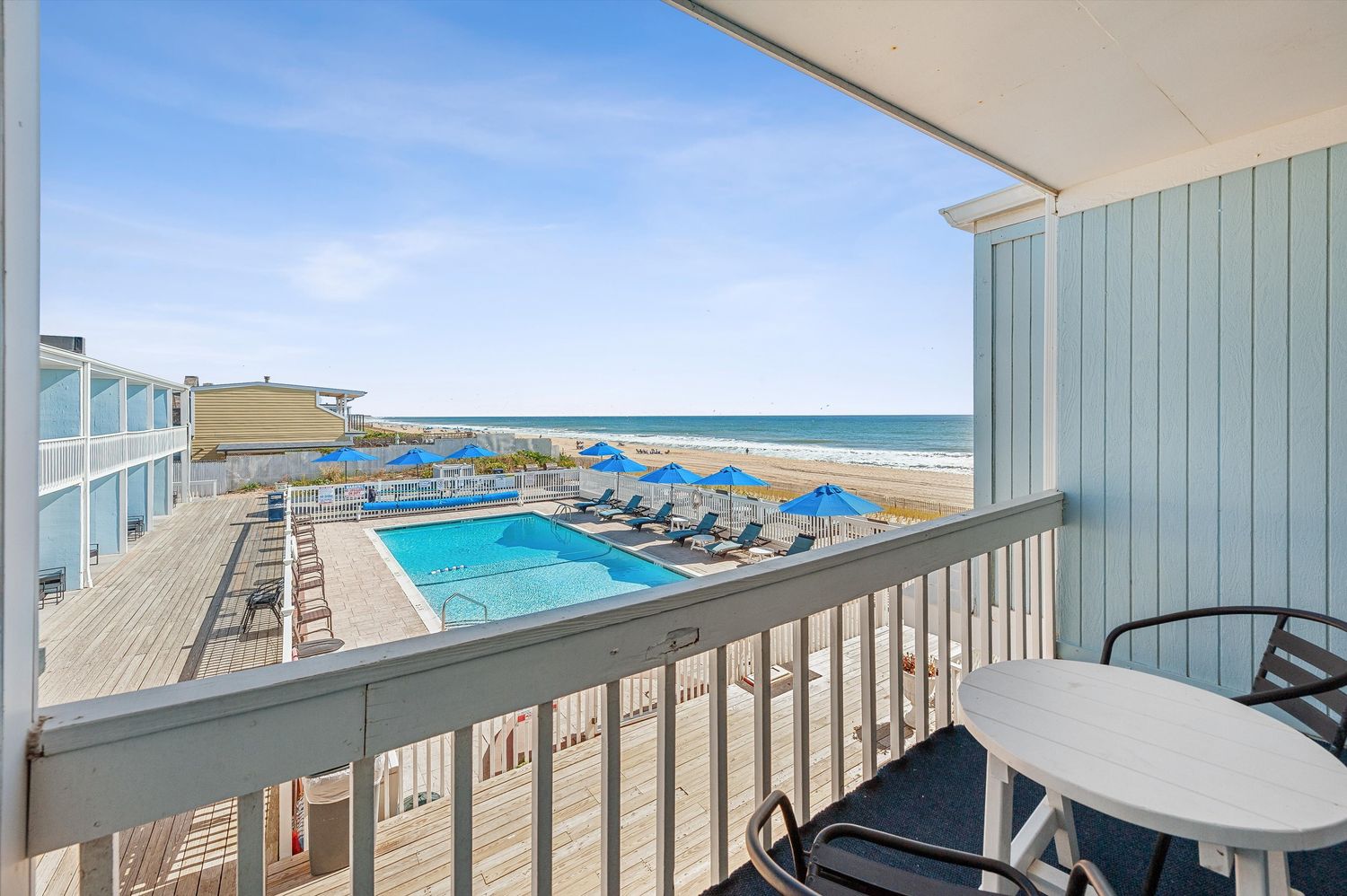 a view of a city from a balcony