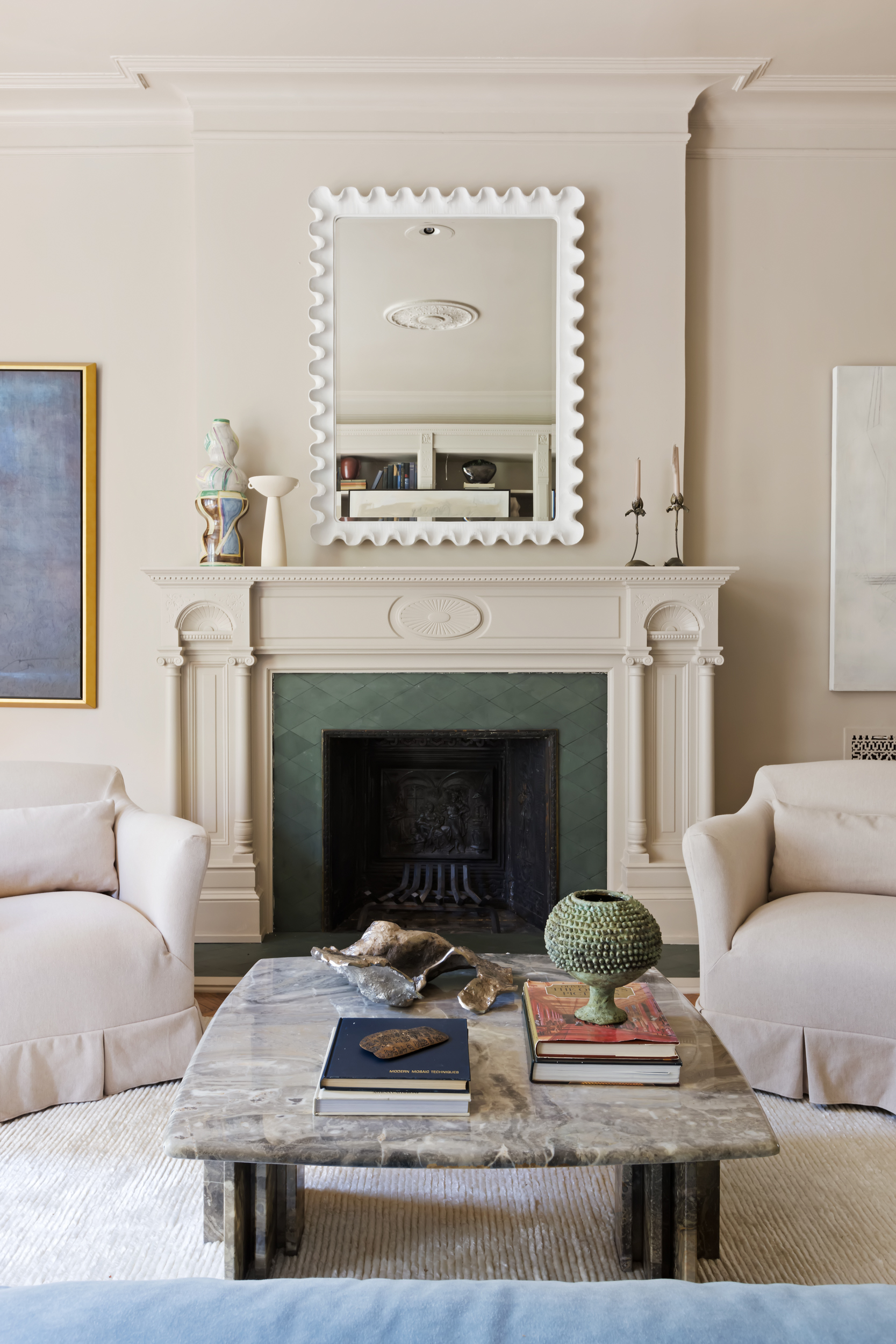 37 West 70th Street Manhattan, NY 10023 - Photo 25 of 41 a living room with furniture and a fireplace