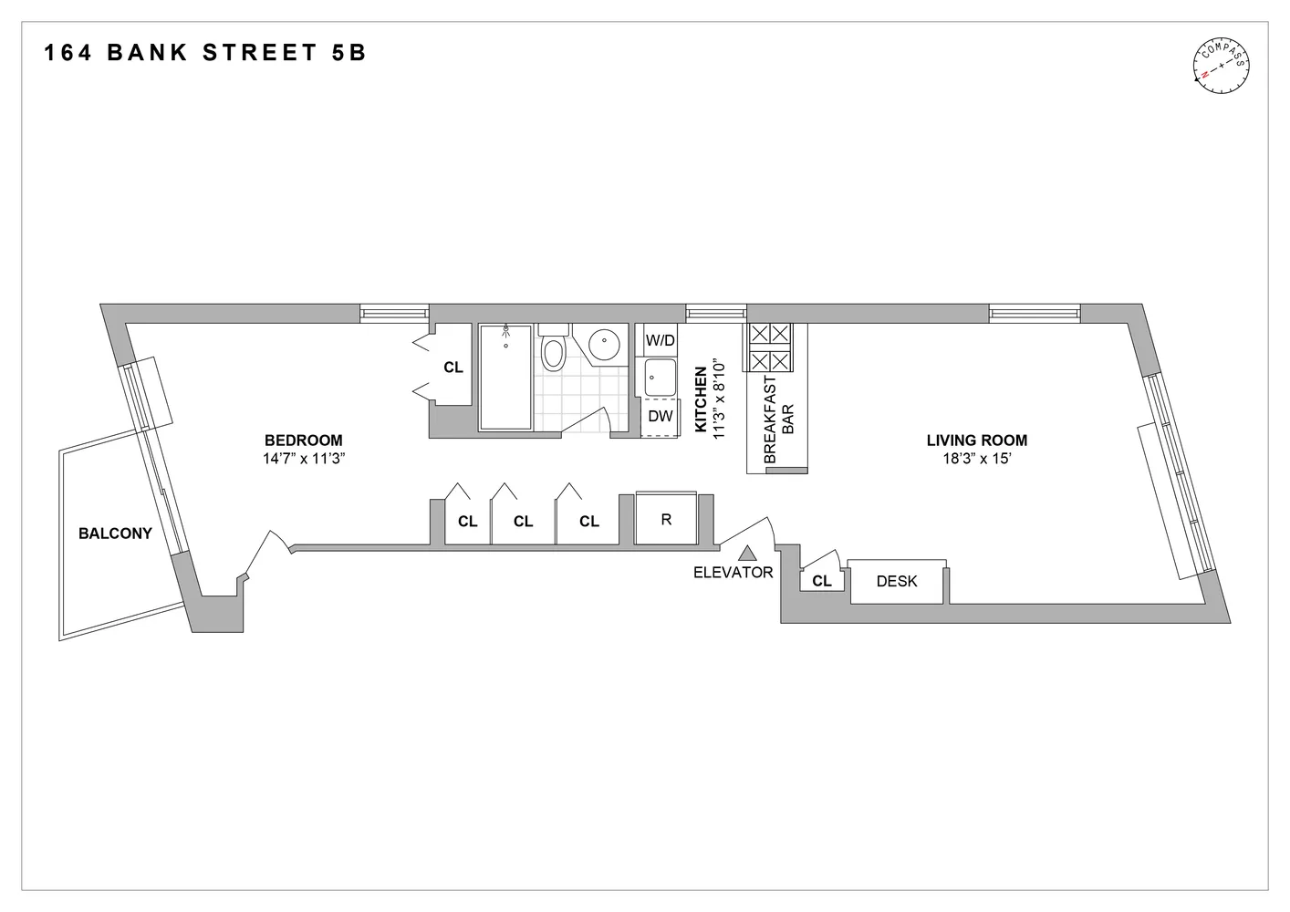 $7,500 | 164 Bank Street, Unit 5B | West Village