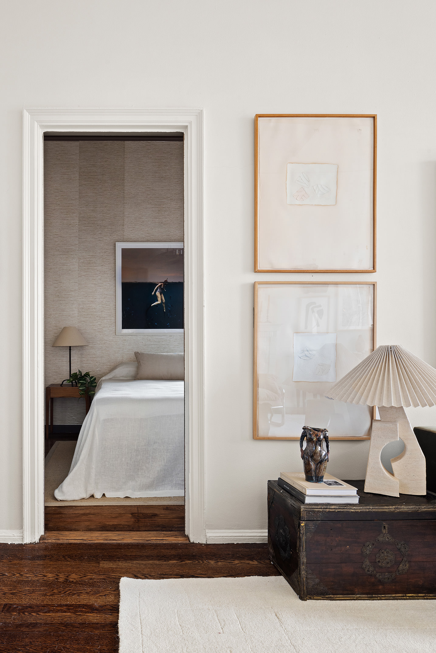 302 West 12th Street, Unit PHE Manhattan, NY 10014 - Photo 11 of 16 a living room with furniture and a fireplace