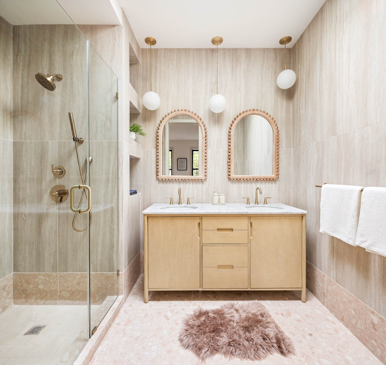 768 Halsey Street Brooklyn, NY 11233 - Photo 7 of 14 a bathroom with a double vanity sink mirror and bathtub