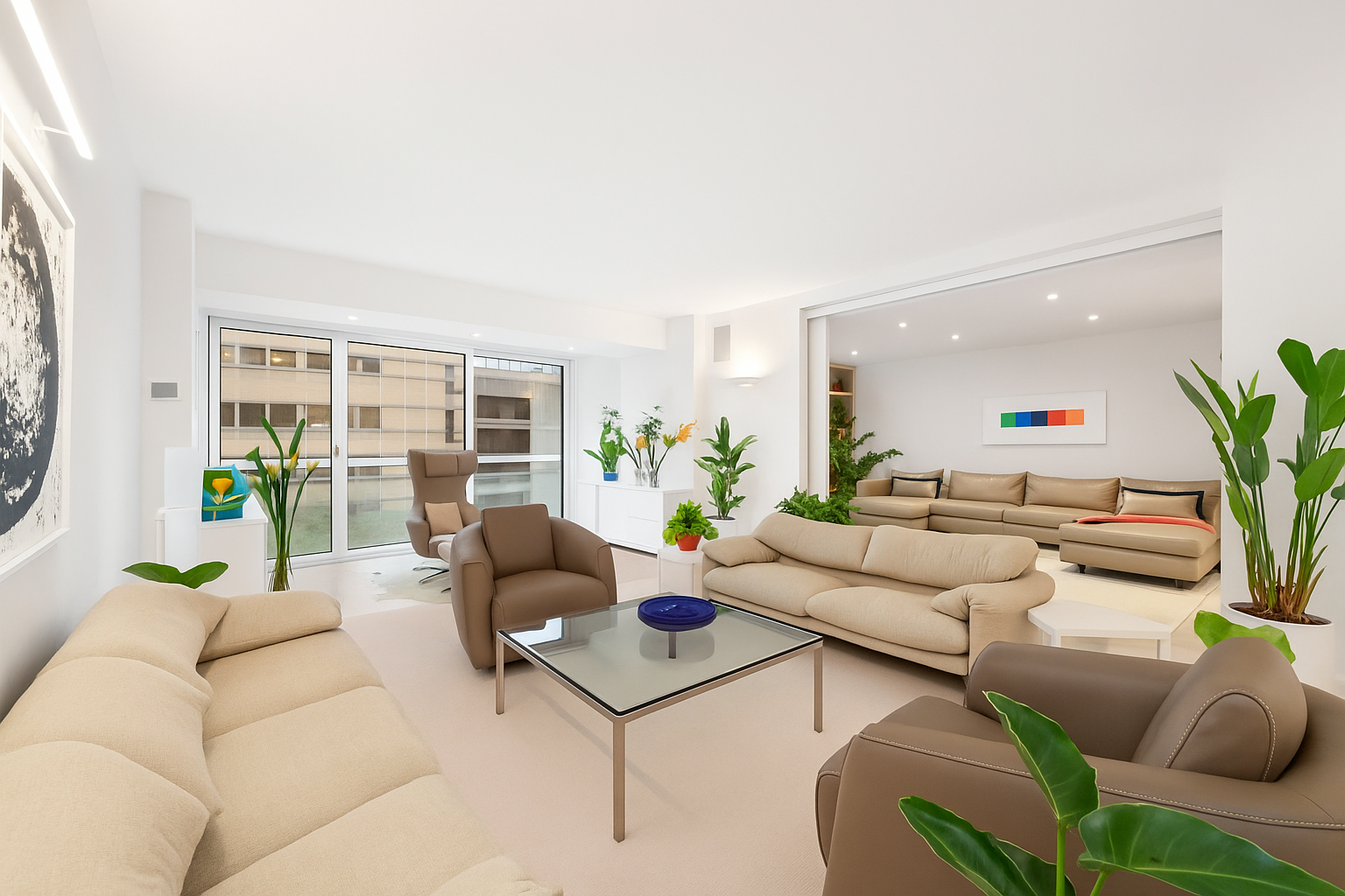 150 East 69th Street, Unit 7K Manhattan, NY 10021 - Photo 17 of 22 a living room with furniture and a potted plant