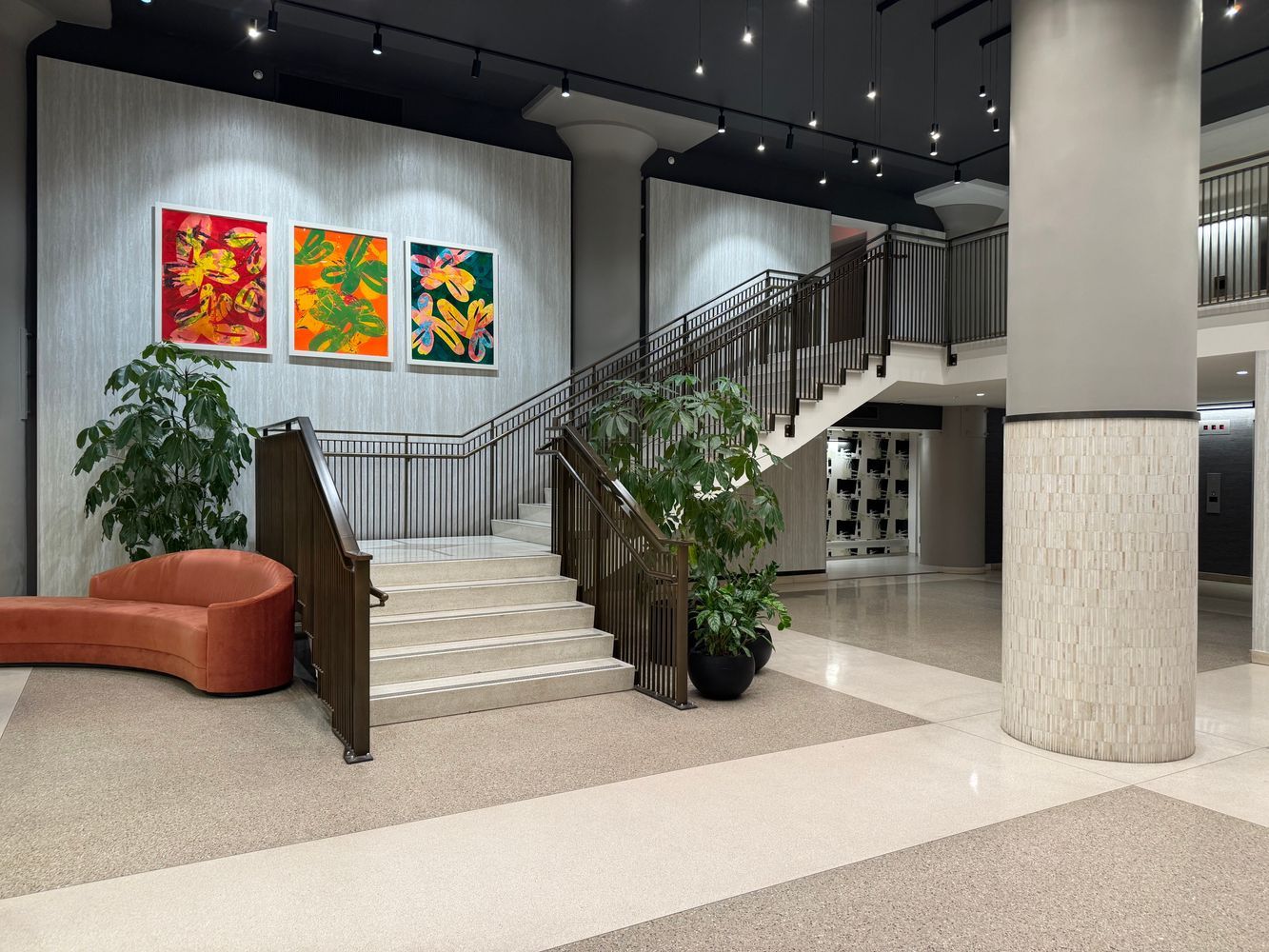 360 Furman Street, Unit 202 Brooklyn, NY 11201 - Photo 51 of 55 a lobby with furniture and potted plants
