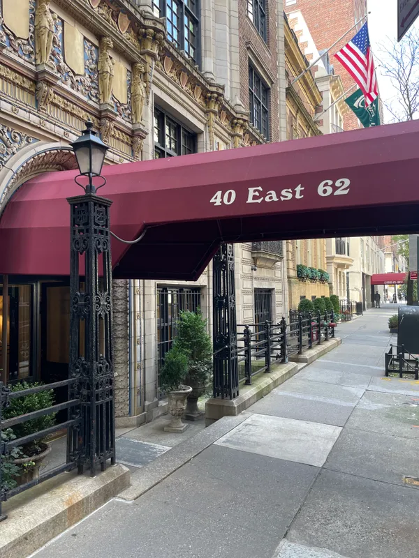 a view of a building with a patio