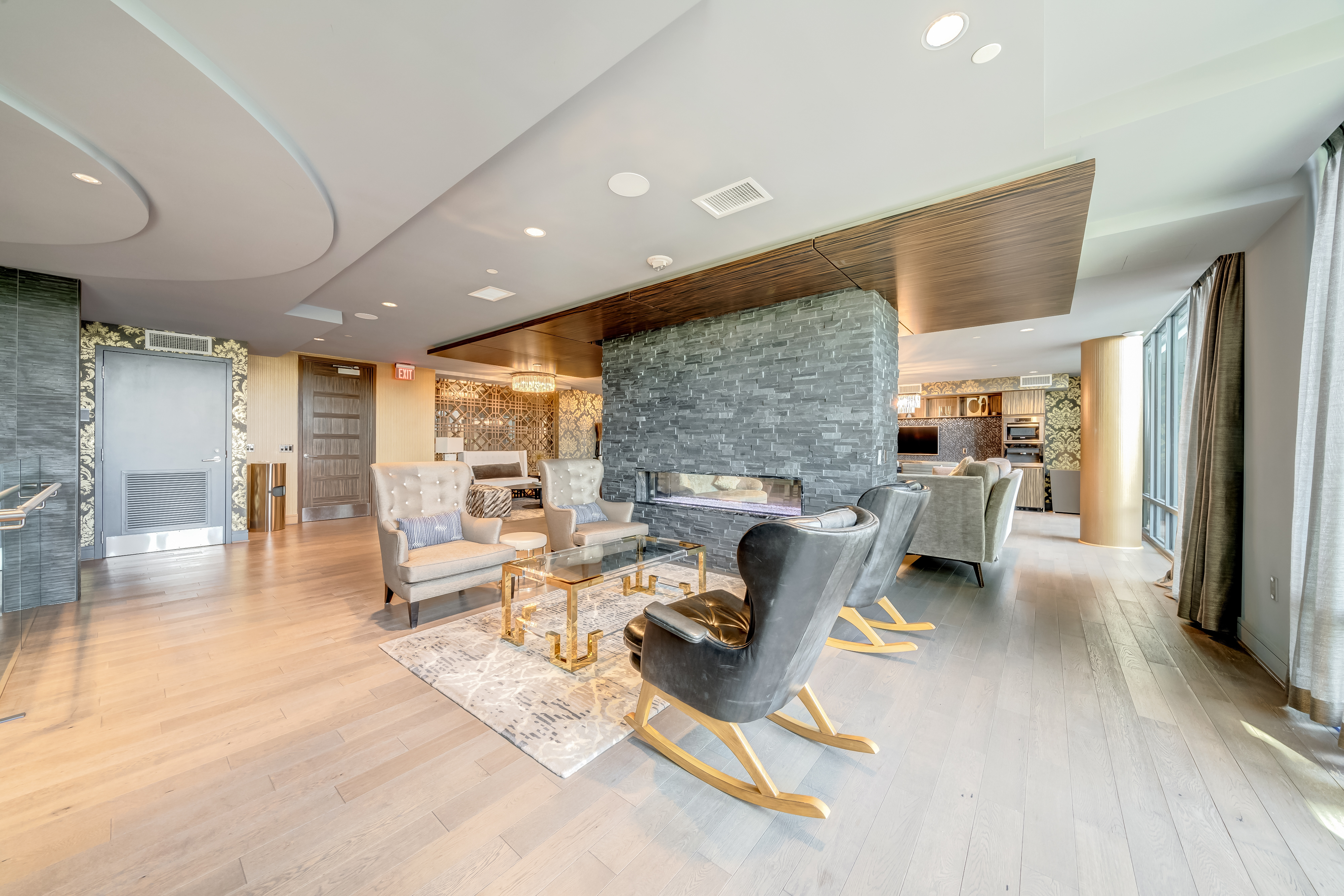 45 Sutton Square Southwest, Unit PH10 Washington, DC 20024 - Photo 38 of 44 a living room with furniture and a fireplace