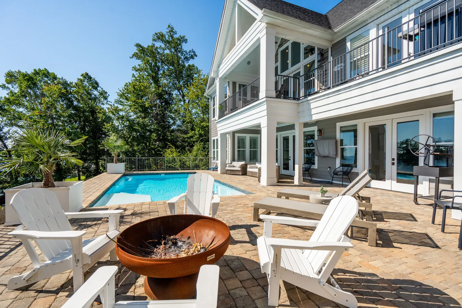 swimming pool with lounge chair