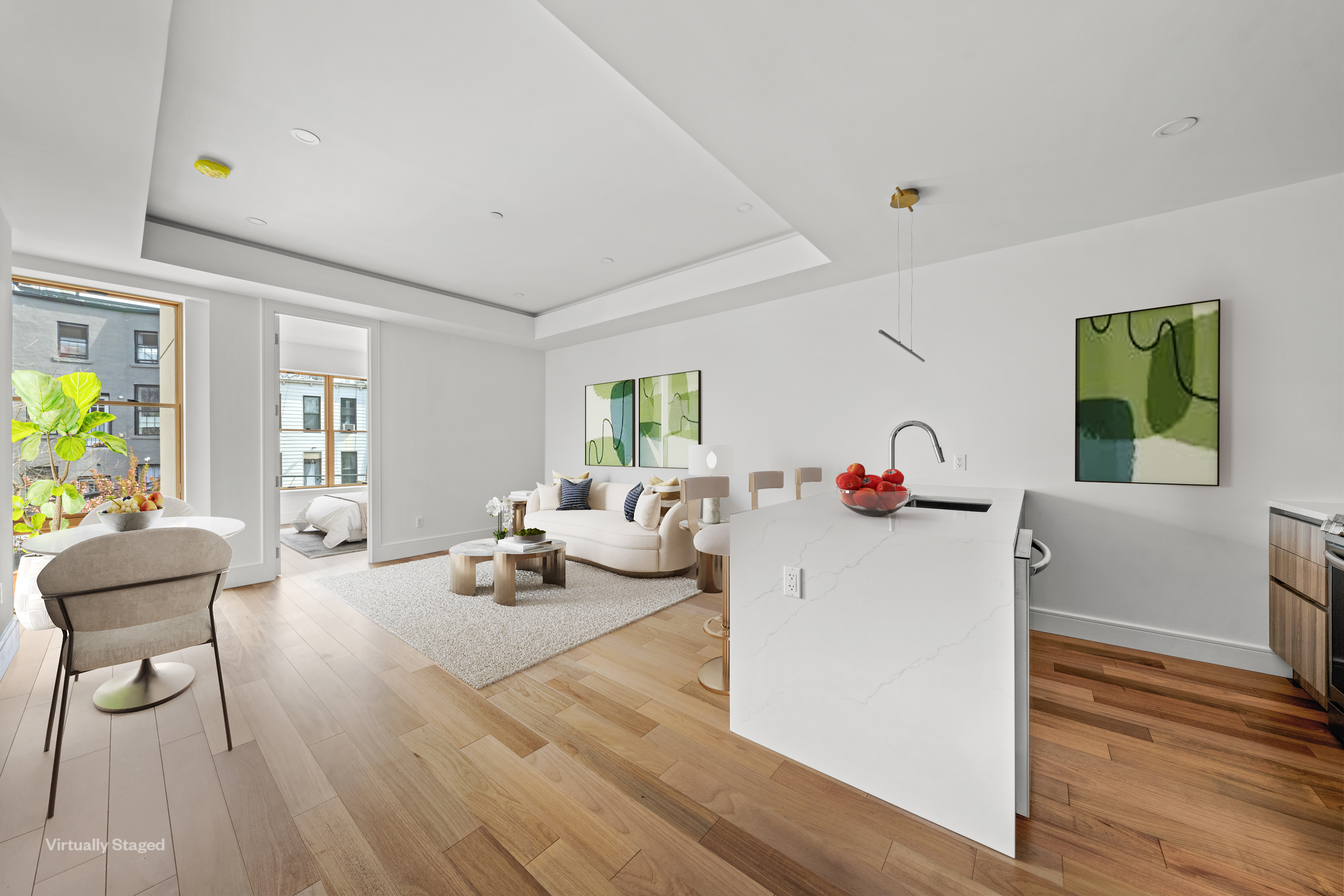 82 Cooper Street, Unit 2B Brooklyn, NY 11207 - Photo 1 of 17 a living room with furniture and a wooden floor