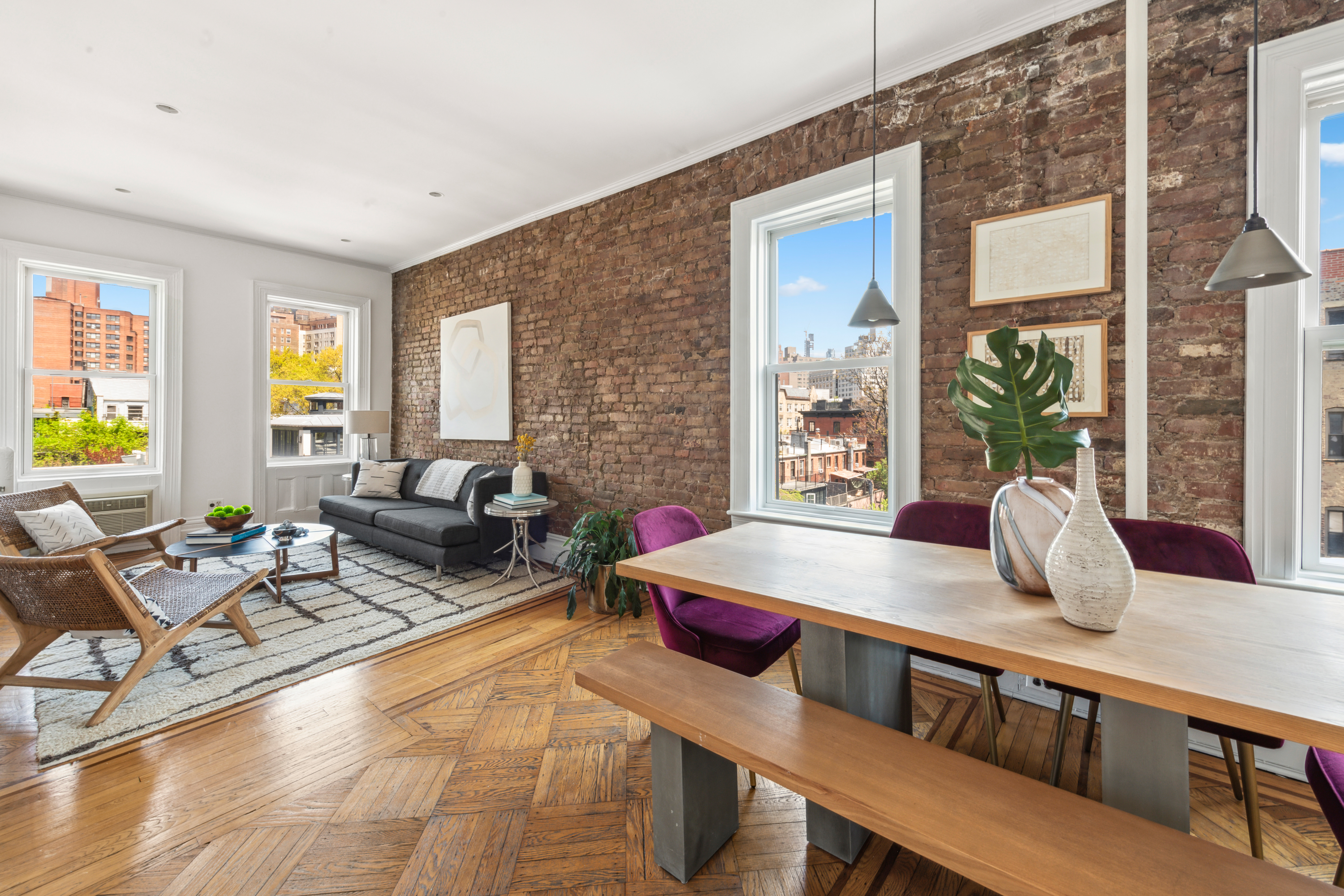 a living room with furniture and window