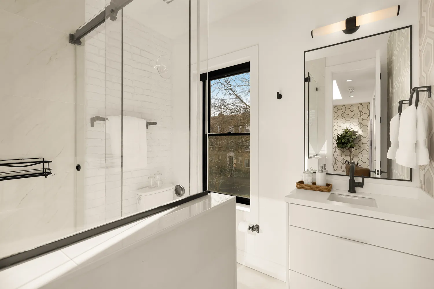 a bathroom with a shower