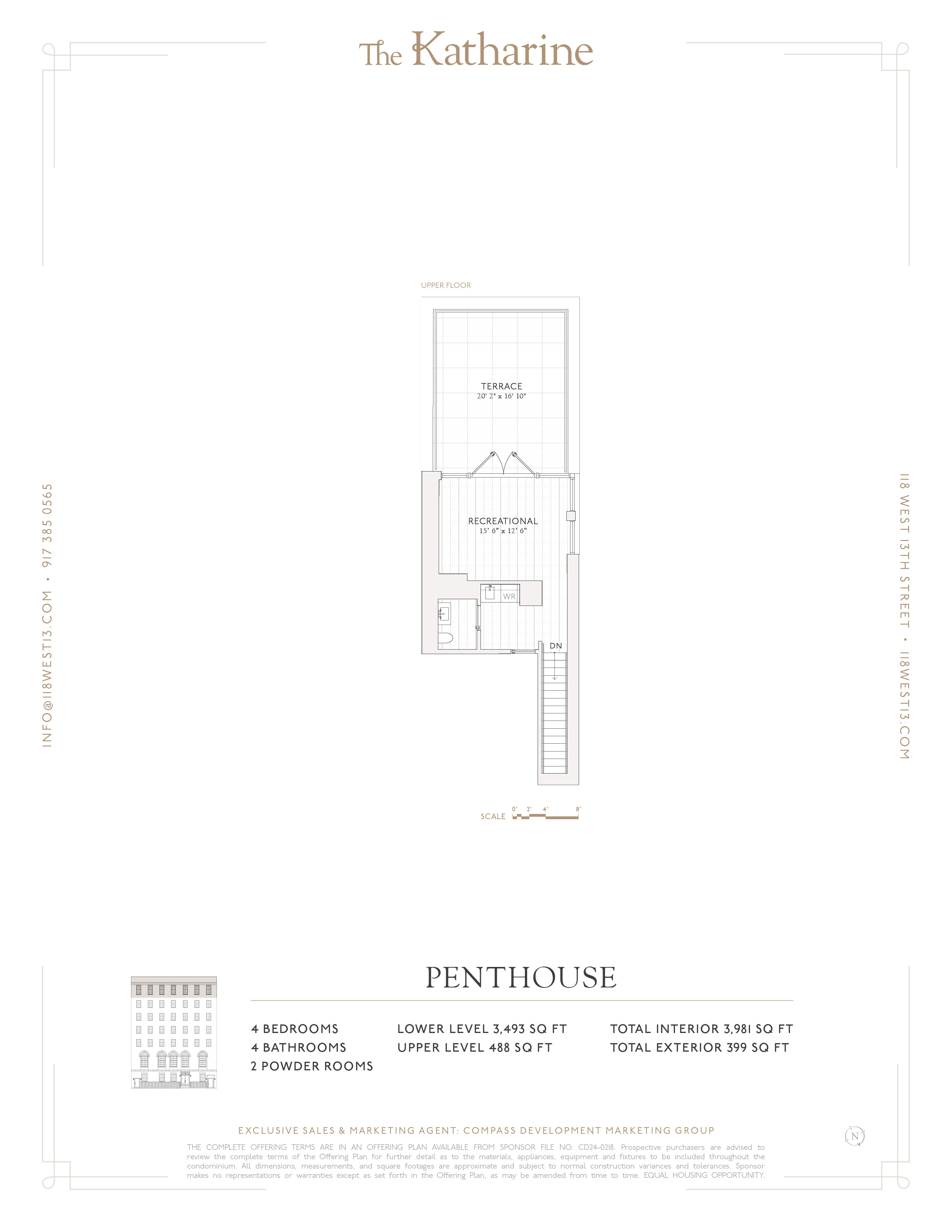 118 West 13th Street, Unit PH Manhattan, NY 10011 - Photo 31 of 31 a black and white photo of a floor plan