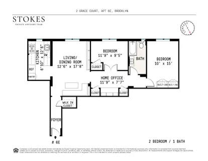 $1,450,000 | 2 Grace Court, Unit 6E | Brooklyn Heights