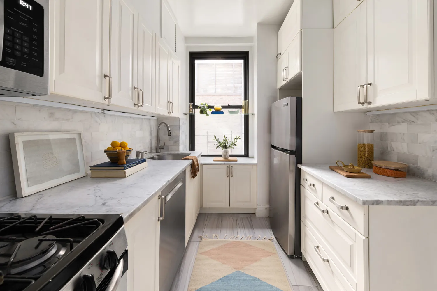 a spacious bedroom with a bed and a window