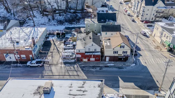 an aerial view of multiple house