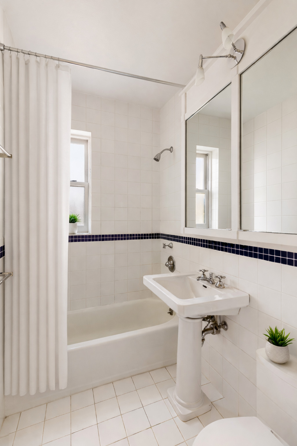 2 Grove Street, Unit 4F Manhattan, NY 10014 - Photo 5 of 8 a bathroom with a sink mirror toilet and bathtub