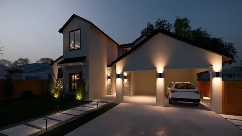 a car parked in front of a house