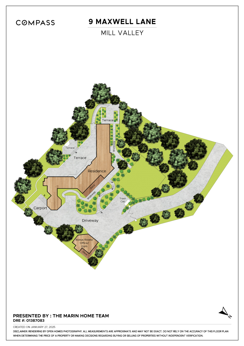 9 Maxwell Lane Mill Valley, CA 94941 - Photo 2 of 3 a picture of a table