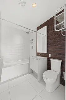 a bathroom with a toilet and a bathtub