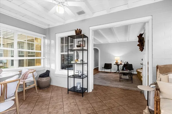 a living room with furniture