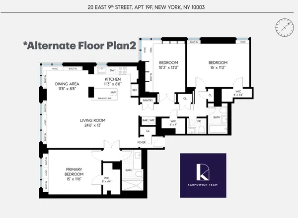 $3,695,000 | 20 East 9th Street, Unit 20F | Greenwich Village
