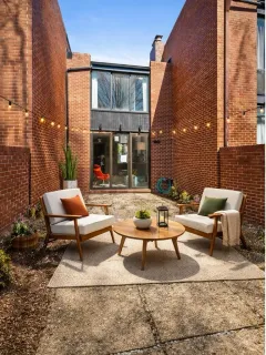 a outdoor space with patio furniture