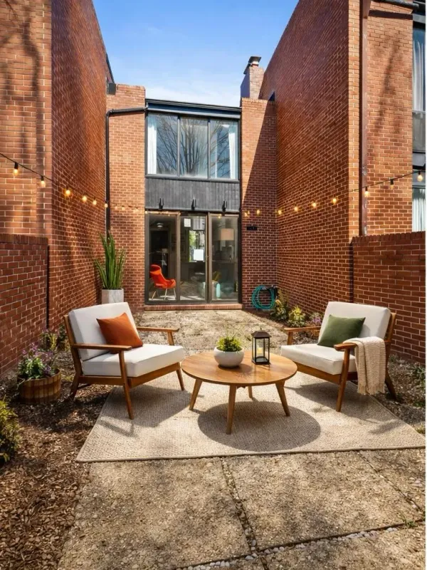 a outdoor space with patio furniture
