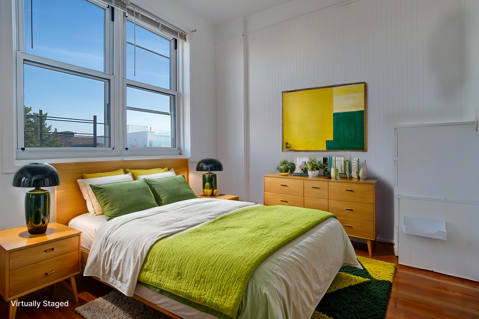 286 Corbin Place, Unit 2A Brooklyn, NY 11235 - Photo 6 of 13 a bedroom with a bed and a flat tv screen on dresser