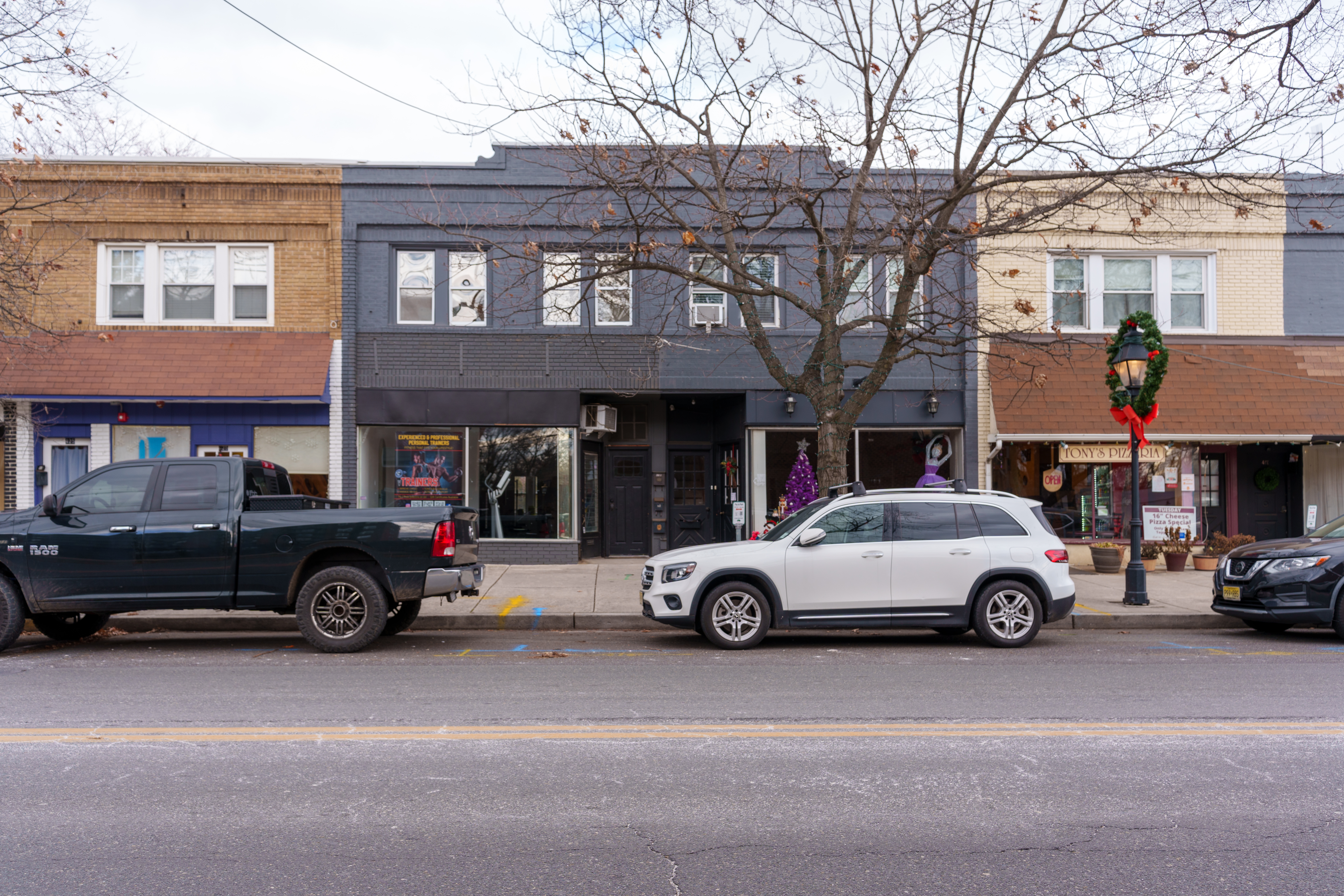 a car parked in front of a house