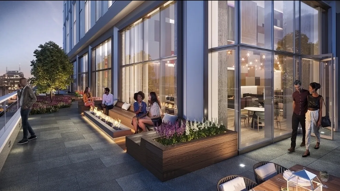 1 City Point, Unit 25L Brooklyn, NY 11201 - Photo 18 of 25 a view of a lobby with furniture and a potted plant