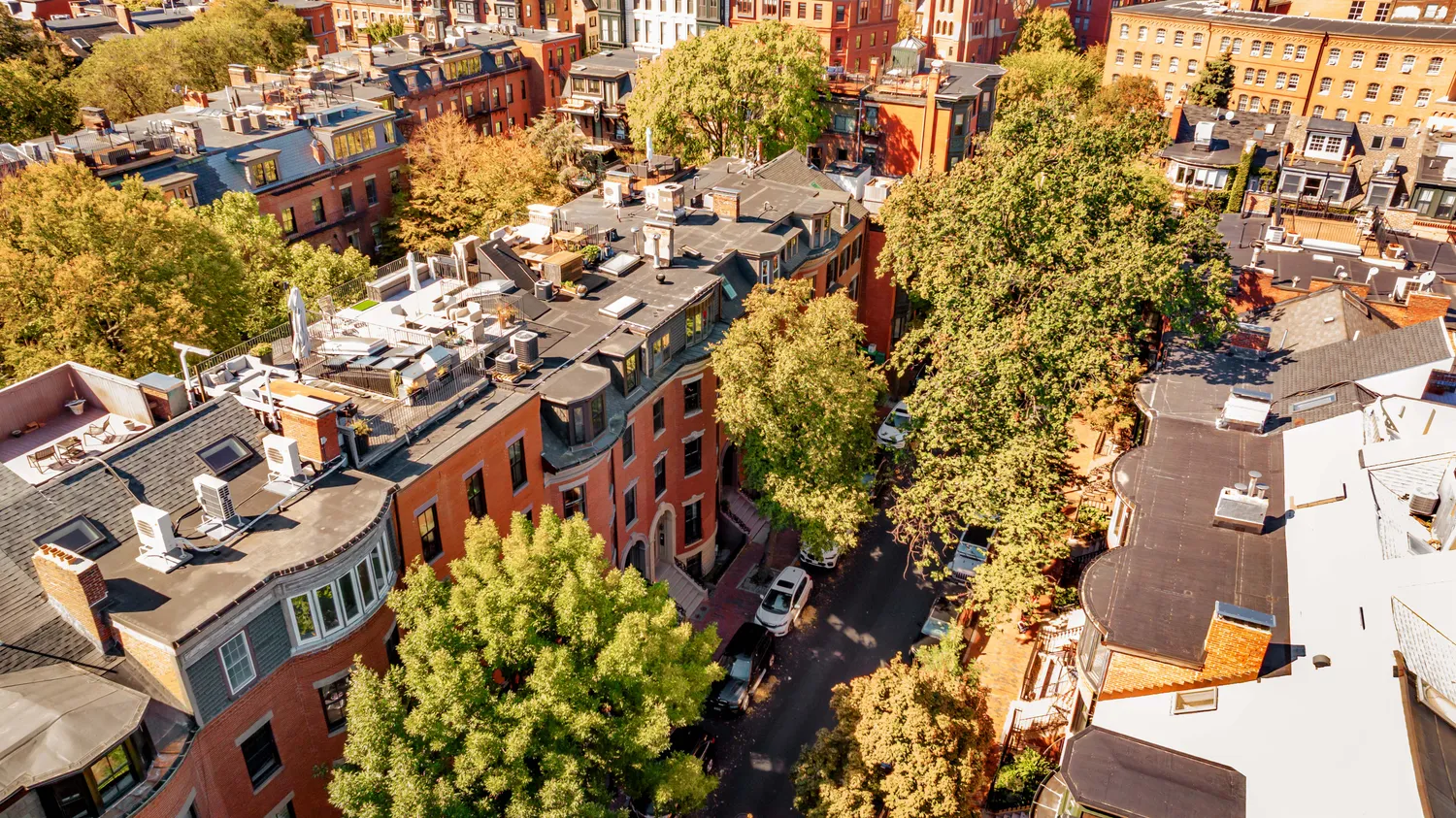 an aerial view of a building