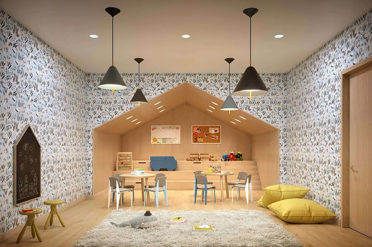 229 9th Street, Unit 601 Brooklyn, NY 11215 - Photo 10 of 13 a living room with furniture a fireplace and a flat screen tv