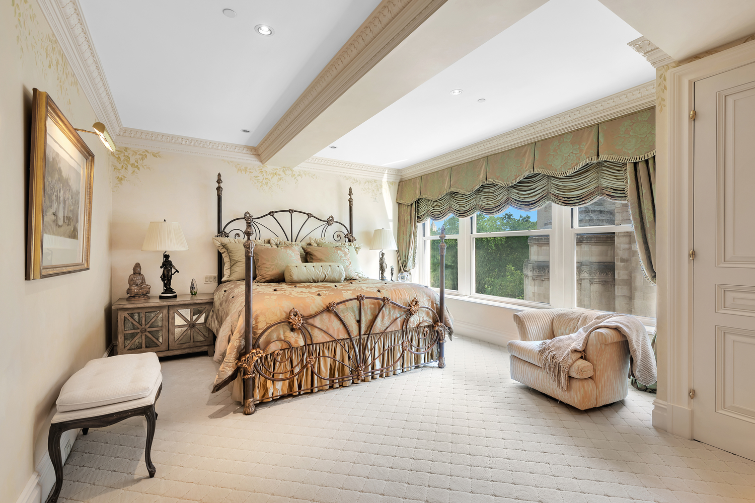 838 5th Avenue, Unit 6 Manhattan, NY 10065 - Photo 19 of 23 a bedroom with a bed and glass window